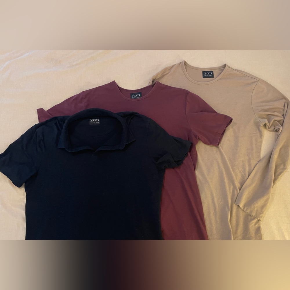 3 Cuts Shirts- Long Sleeve, Short Sleeve, and Polo XL